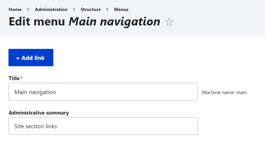 screen shot edit menu Drupal