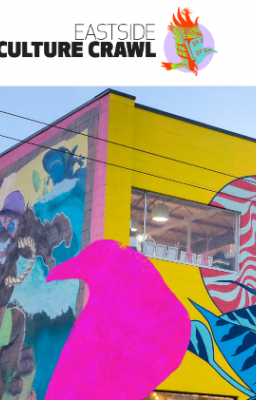 Eastside culture crawl logo and part of a mural