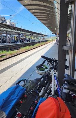 Photo of a station with bike in the foreground