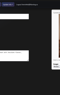 Screen shot of the edit page of my app