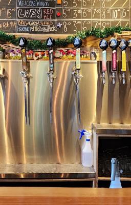 photo of the taps at the tasting room