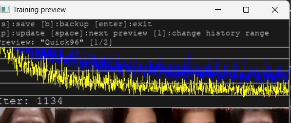 screen shot of the loss graph