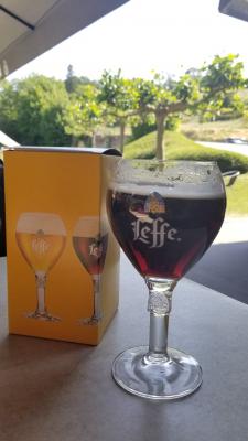 photo of Leffe beer on the Leffe museum patio